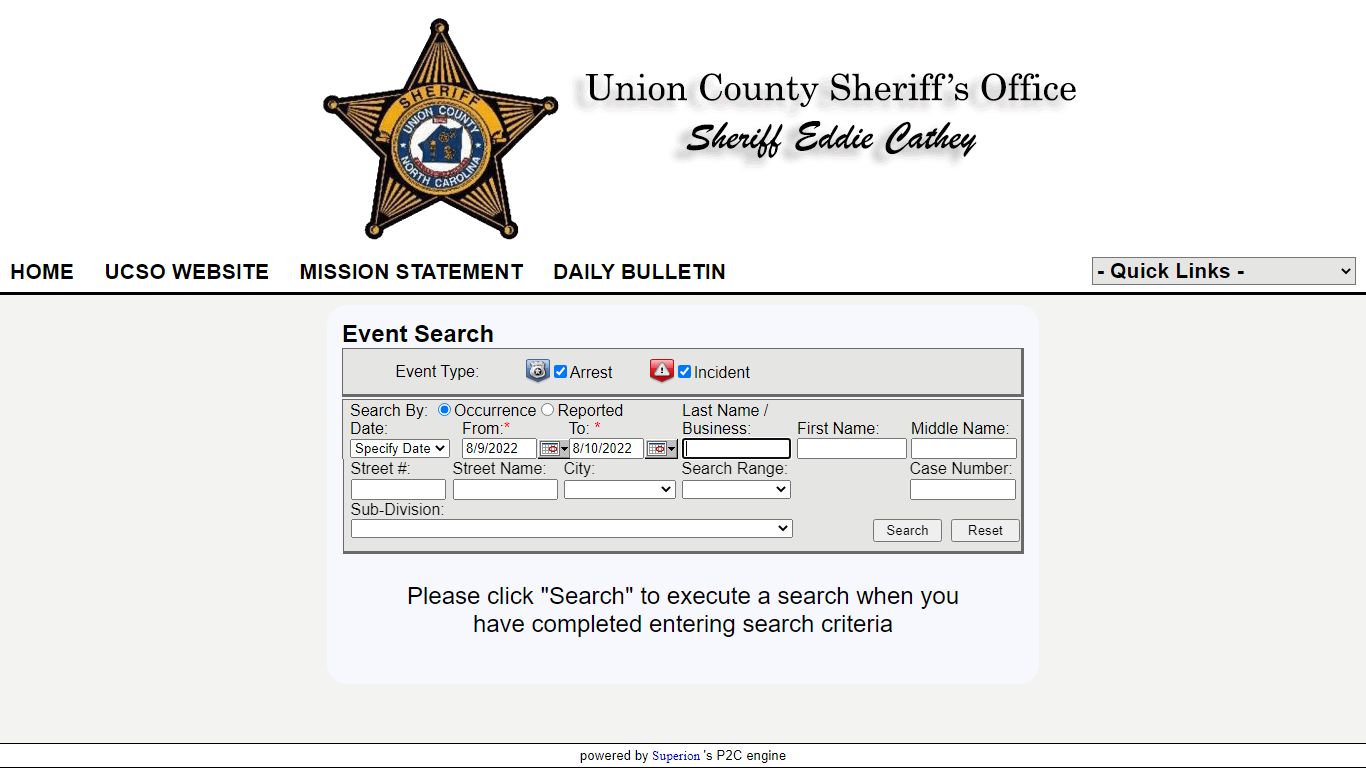 Union County Sheriff Office P2C