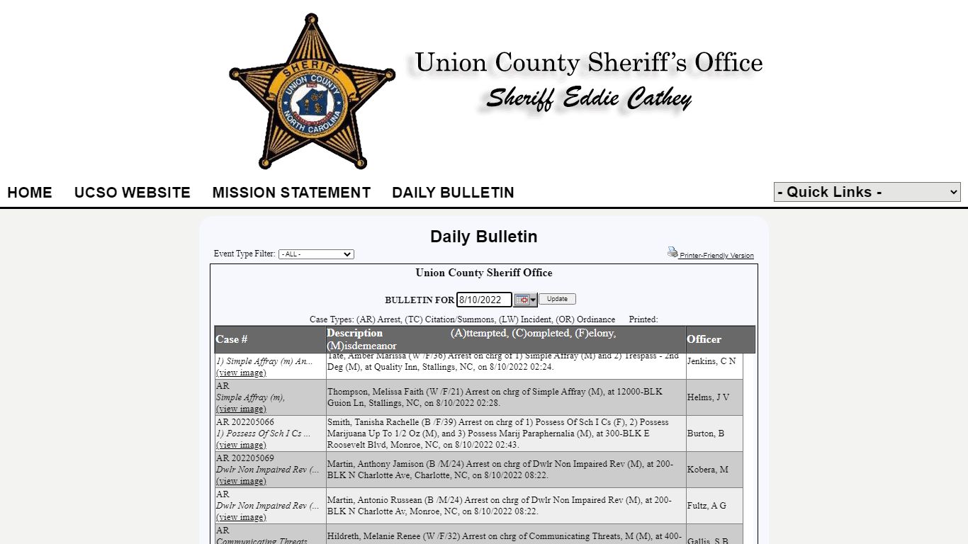 Union County Sheriff Office P2C